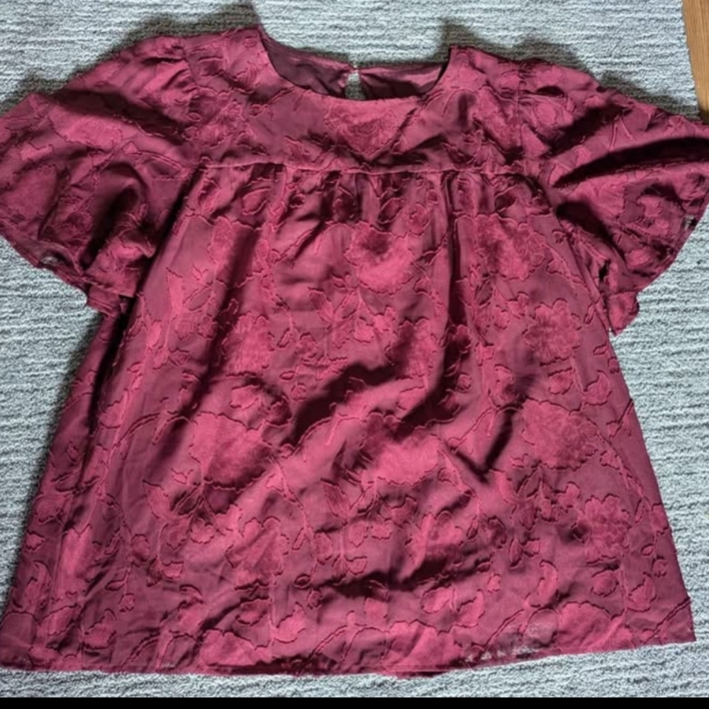 New Plus Size Elegant Red Lace Women Top - Picture 2 of 2